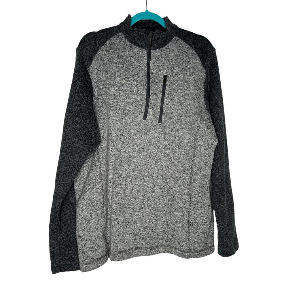 Woolrich Men's Pullover Jacket in Gray and Black Partial Zipper Size XL